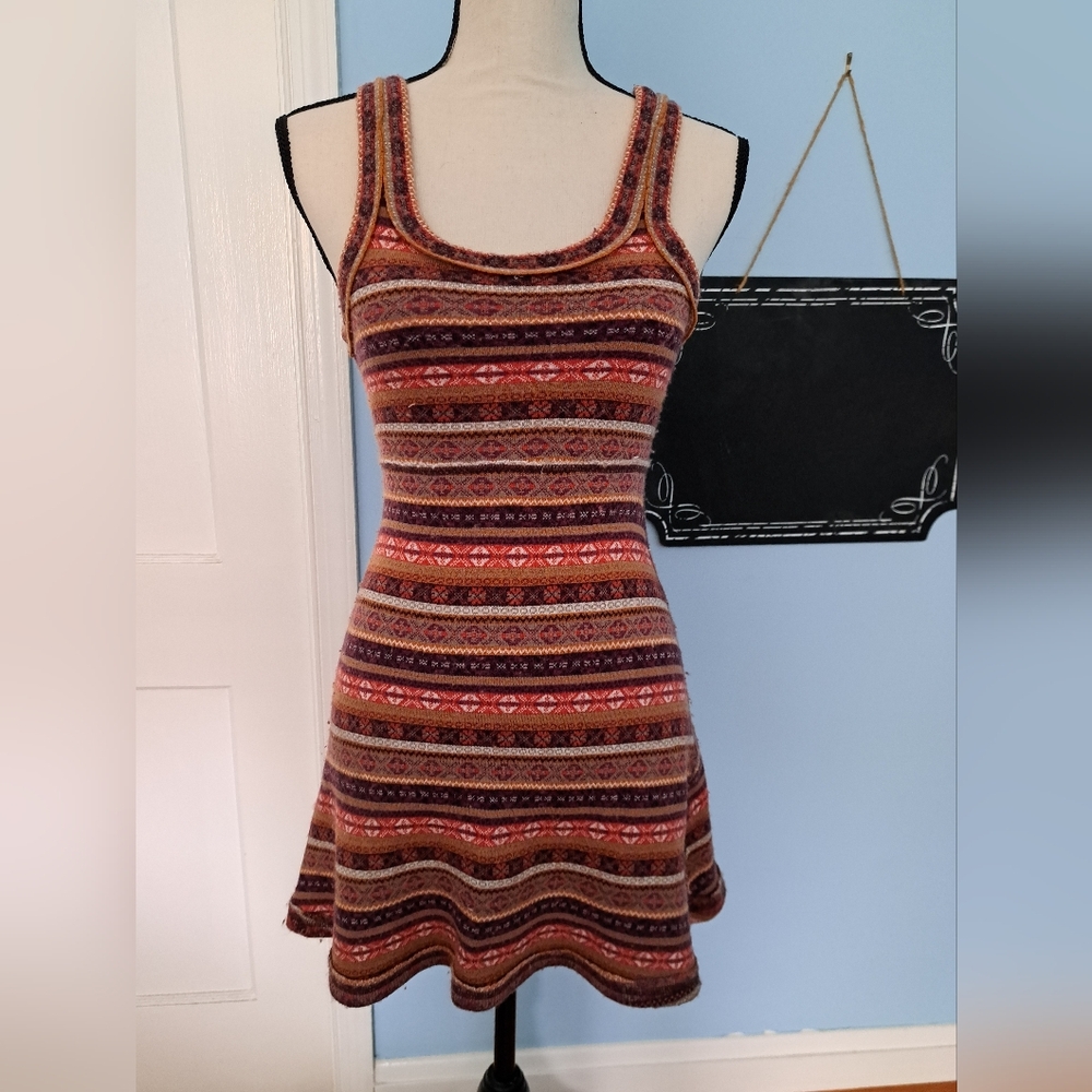 Multicolor Knit Sleeveless Dress